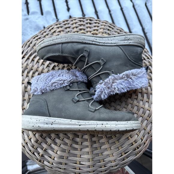 Hey Dude Eloise Boots Bootie Womens Size 8 US 39 EU Grey Shoes Recycled Leather - Picture 12 of 12